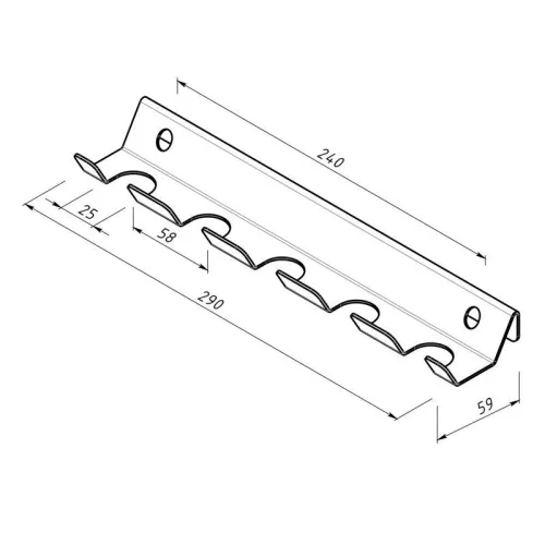 Держатель-органайзер для хранения садового инвентаря на пять предметов настенный черн. Rexant 38-0647 фото 5