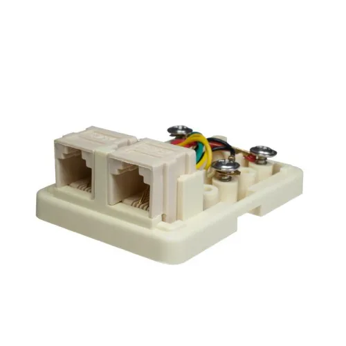 Розетка компьютерная 6P4C (RJ-11) 2 порта SUPRLAN 10-0306 фото 2