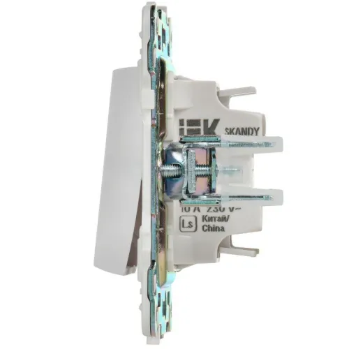 Выключатель 1-кл. SKANDY 10А SK-V07W с индикацией арктич. бел. IEK SK-V10-1-10-K01 фото 5