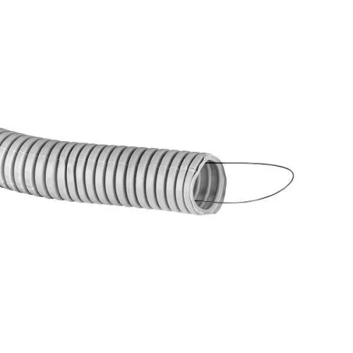 Труба гофрированная ПВХ d32мм с протяжкой сер. (уп.25м) Plast PROxima EKF tg-z-32-25 фото 3