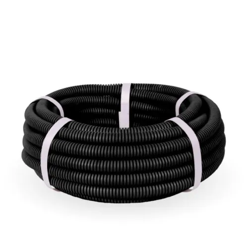 Труба гофрированная ПВХ легкая d20мм с протяжкой 350 Н черн. (уп.10м) Промрукав PR01.0145 фото 2