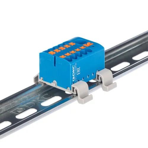 Блок распределительный зажим push-in 1 ввод 6кв.мм 10 точек подключения 25кв.мм син. DKC DTP1-110-104SPUB фото 3