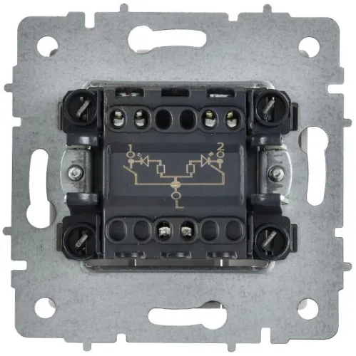 Выключатель 2-кл. СП BRITE ВС10-2-1-БрАБ 10А с индикацией механизм арктич. бел. IEK BR-V20-1-10-K91 фото 3
