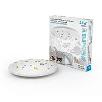 Светильник светодиодный 380х63 24Вт 4000К IP20 1560Лм круг (динозавр) настенно-потолочный накладной GAUSS 941411224D