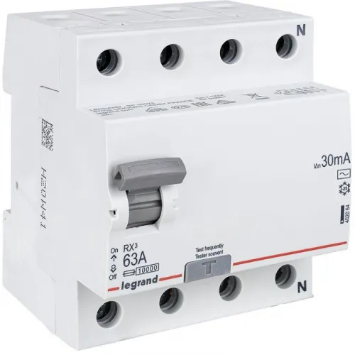 Выключатель дифференциального тока (УЗО) 4п 63А 30мА тип AC RX3 Leg 402064 фото 3