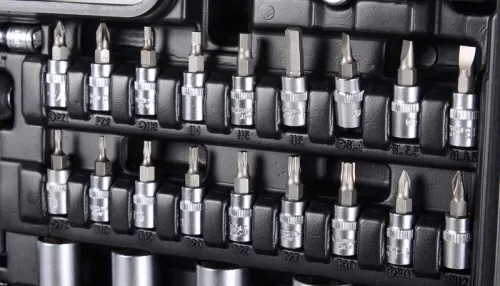 Набор инструментов 1/2дюйм 1/4дюйм CrV в кейсе 108 предмета Вихрь 73/6/7/8 фото 2