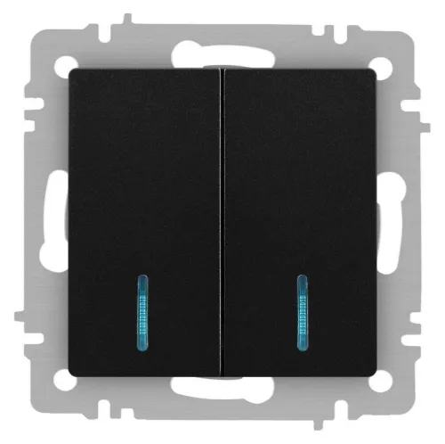 Выключатель 2-кл. СП Accent 6-105-05 10А IP20 250В с подсветкой AL/CU антрацит Intro Б0063516