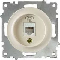 Розетка телефонная 1-м СП Florence RJ11 механизм беж. (1E20601301) OneKeyElectro 2172792