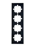 Рамка 4-мест. горизонт. ZIMA черн. бархат LEZARD 704-4200-149