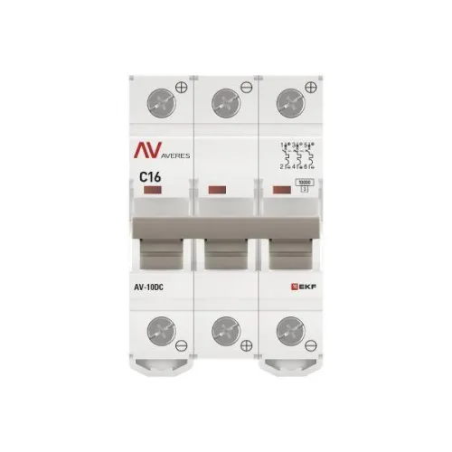 Выключатель автоматический 3п C 16А 10кА AV-10 DC AVERES EKF mcb10-DC-3-16C-av фото 4