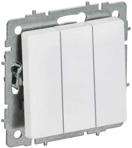 Выключатель 3-кл. СП BRITE ВС10-3-0-БрАБ 10А механизм арктич. бел. IEK BR-V30-0-10-K91
