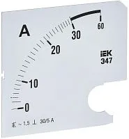Шкала сменная для амперметра Э47 30/5А-1.5 96х96мм IEK IPA20D-SC-0030