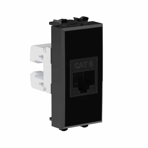 Розетка компьютерная 1мод. Avanti "Черный квадрат" RJ45 кат.6 без шторок модульная механизм DKC 4402691 фото 4