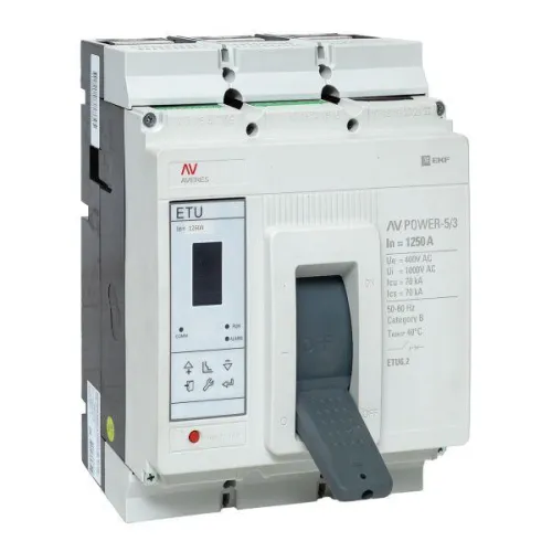 Выключатель автоматический 1250А 70кА AV POWER-5/3 ETU6.2 AVERES EKF mccb-53-1250M-6.2-av