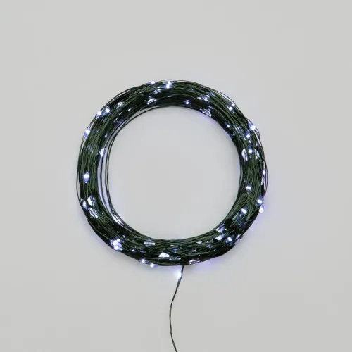 Гирлянда светодиодная "Роса" 30м 300LED бел. IP20 230В с контроллером провод зел. Neon-Night 303-275