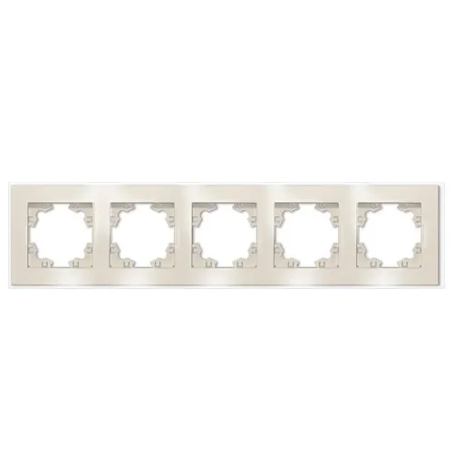 Рамка 5-м Афина стеклянная сл. кость (ivory) UNIVersal 2276