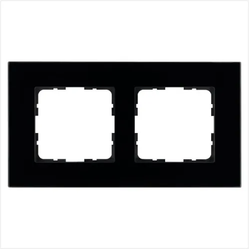 Рамка 2-м G-Glass стекло черн. Black Glass Jasmart G1002GB