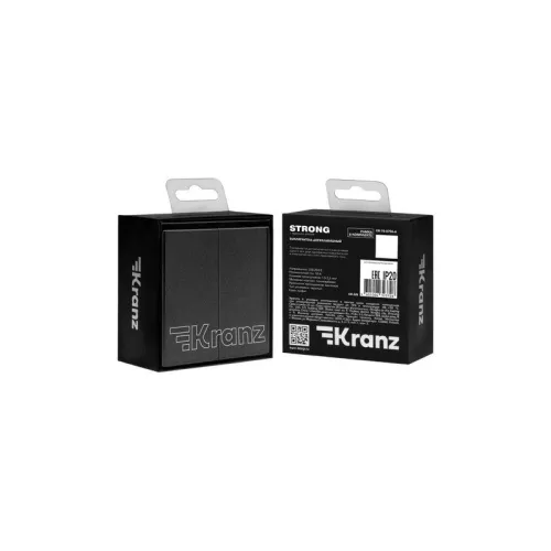 Переключатель проходной 2-кл. СП STRONG 10А графит Kranz KR-78-0709-6 фото 7
