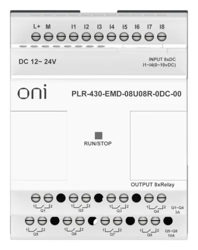 Модуль расширения входов выходов ПЛК 430 4 DI 4 UI (0-10В/DI) 8 RO 24В DC ONI PLR-430-EMD-08U08R-0DC-00 фото 7