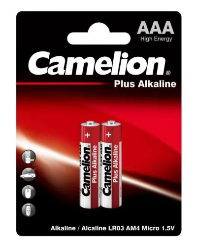 Элемент питания алкалиновый AAA/LR03 1.5В Plus Alkaline LR03-BP2 BL-2 (блист.2шт) Camelion 1651 фото 4