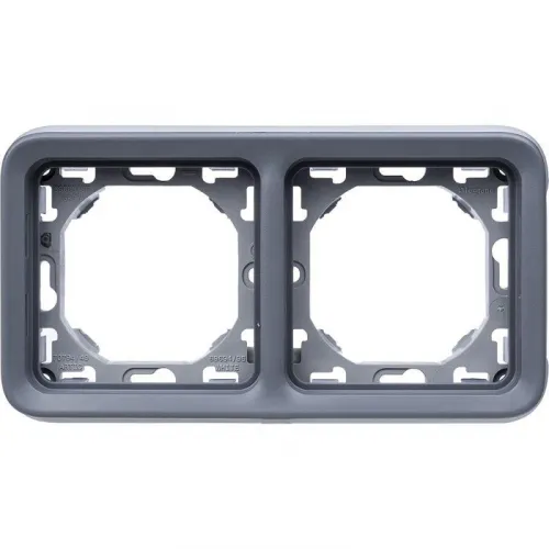 Рамка 2-м Plexo с суппортом горизонт. сер. Leg 069683 фото 3