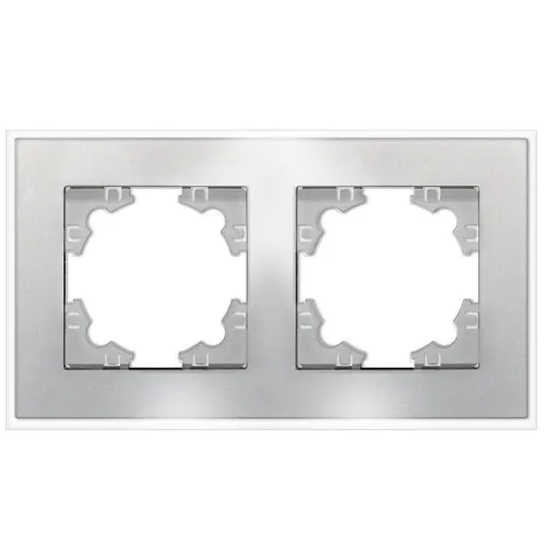 Рамка 2-м Афина стеклянная серебр. UNIVersal 2267