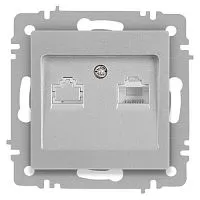 Розетка компьютерная 1-м СП Accent 6-303-03 RJ45 IP20 алюм. Intro Б0063630