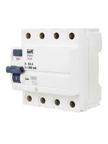 Выключатель дифференциального тока (УЗО) 4п 63А 300мА тип AC ВДТ R10N ARMAT IEK AR-R10N-4-063C300 фото 4
