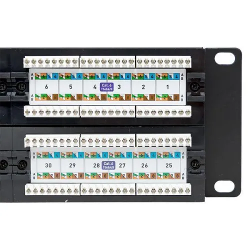 Патч-панель 19дюйм кат.6 2U неэкранированная UTP 48 портов RJ-45 Dual IDC TERACOM PRO EKF TRP-PPNL-6UTP-2U48 фото 5