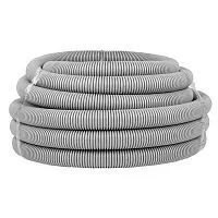 Труба гофрированная ПВХ d40мм с протяжкой сер. (уп.15м) Plast PROxima EKF tg-z-40