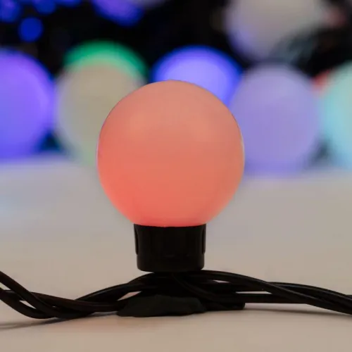 Гирлянда светодиодная "Мультишарики" 10м d38мм 40LED RGB 5Вт 220В IP44 провод ПВХ черн. Neon-Night 303-579 фото 3