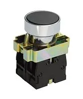 Выключатель кнопочный LAY5-ВА25 без подсветки 1НО+1НЗ цилиндр хром d22мм черн. Электротехник ET012084