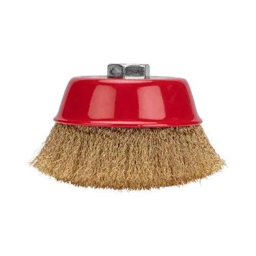 Щетка чашечная для УШМ витая латунированная проволока 125мм М14 Kranz KR-91-1210 фото 2