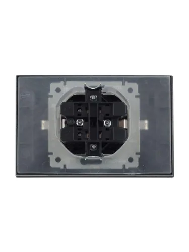 Розетка 2-м СП BRITE РСбш12-3-44-БрС 16А в сборе IP44 с крышкой сталь IEK BR-R26-16-44-K46-F фото 4
