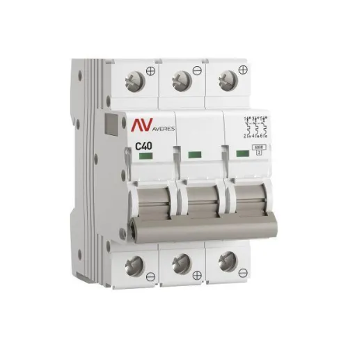 Выключатель автоматический модульный 3п C 40А 6кА AV-6 AVERES EKF mcb6-DC-3-40C-av