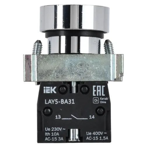 Кнопка LAY5-BA31 1НО без подсветки зел. KARAT IEK BBT60-BA-K06 фото 2