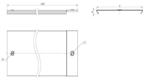 Крышка для лотка осн.150 L3000 сталь 0.6мм оцинк. EKF k15010 фото 2