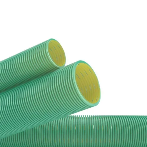 Труба гофрированная двустенная ПНД гибкая дренажная d200мм без фильтра SN6 перфорация 360град. зел. (уп.35м) DKC 140920 фото 4