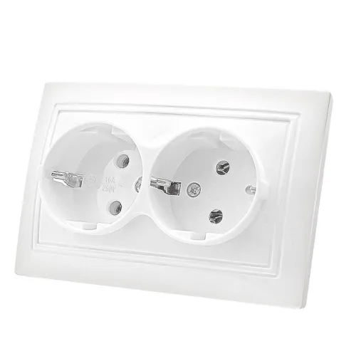 Розетка 2-м СП Севиль 16А IP20 с заземл. бел. UNIVersal С0128 фото 3