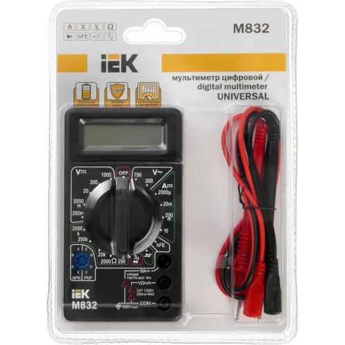 Мультиметр цифровой Universal M832 IEK TMD-2S-832 фото 6