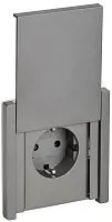 Розетка СП FORTE&PIANO16А IP44 FP519 с заземл. защ. шторки с крышкой безвинт. крепл. сталь IEK FP-R16-16-1-44-K46