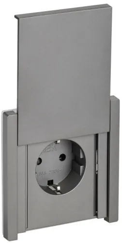 Розетка СП FORTE&PIANO16А IP44 FP519 с заземл. защ. шторки с крышкой безвинт. крепл. сталь IEK FP-R16-16-1-44-K46