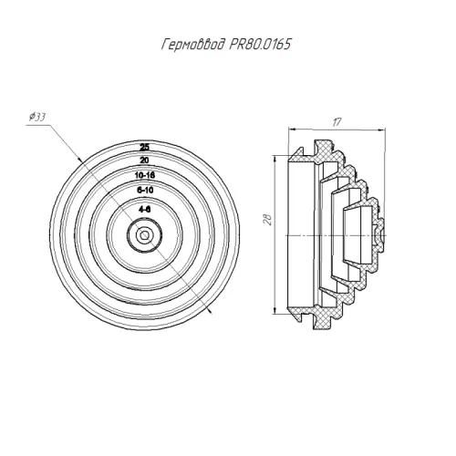 Гермоввод d25 оранж. (уп.10шт) Промрукав PR80.0165 фото 2
