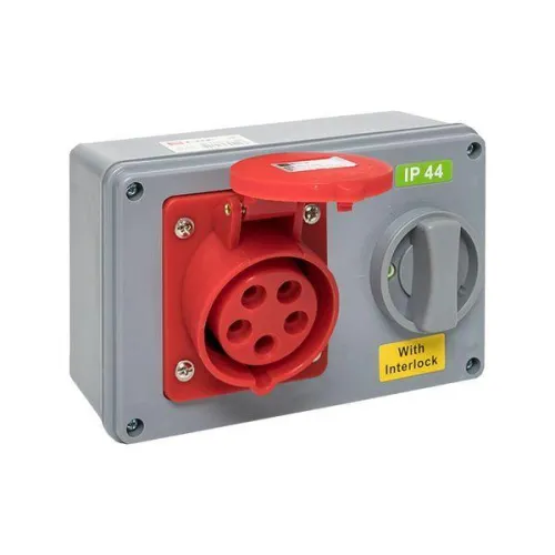 Розетка 1415 3Р+РЕ+N 16А 380В IP44 с блокировкой и выкл. EKF ps-1415-16-380 фото 6