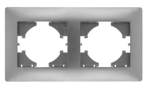 Рамка 2-м Bravo серебр. GUSI С1020-004