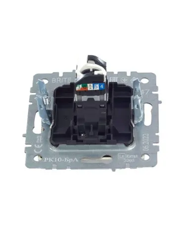 Розетка компьютерная СП RJ45 кат.5E BRITE РК10-БрА механизм алюм. IEK BR-K10-1-K47 фото 6