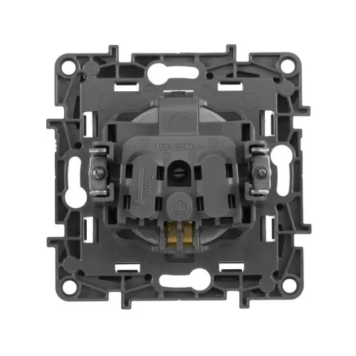 Розетка 1-м СП Etika 16А IP20 250В 2P+E с заземл. немецк. стандарт винтов. клеммы механизм алюм. IEK 672421 фото 4