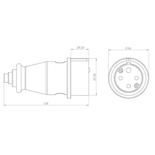 Вилка переносная влагозащ. 3P+PE 32А IP44 каучук черн. Rexant 111-006 фото 3