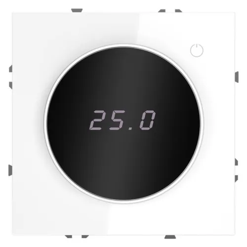 Терморегулятор электронный S70 с индикацией и датчиком для теплого пола механизм бел. глянцевый Voltum VLS070101