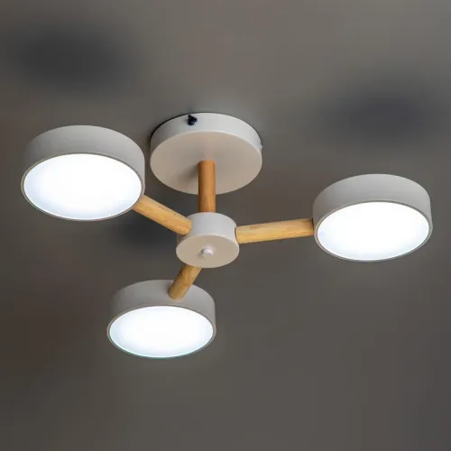 Люстра светодиодная SCANDIA 45Вт 2700К/4200К/6400К 580х160мм 17кв.м ДУ 3 режима диммир. бел./дерево Ritter 51589 4 фото 6